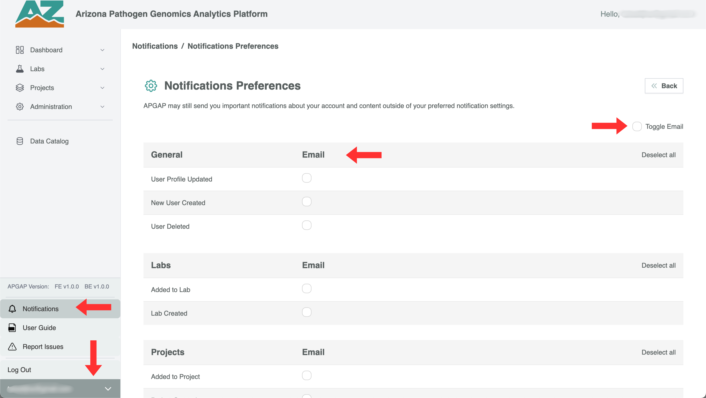 Notifications Page